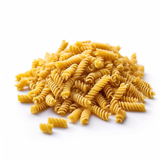 원시 파스타 fusilli 흰색 배경에 고립