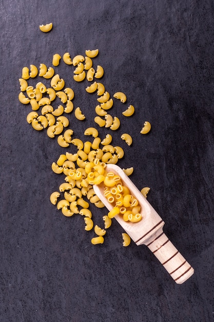 Raw pasta and ingredients