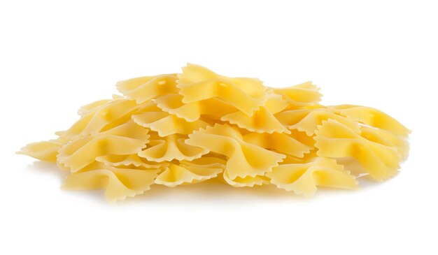 Raw pasta isolated on a white background