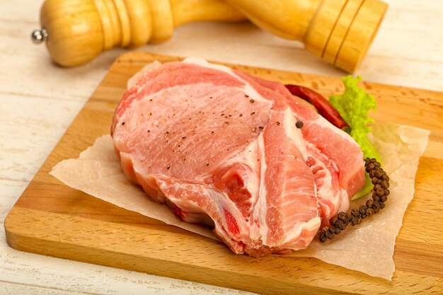 Raw pork cutlet