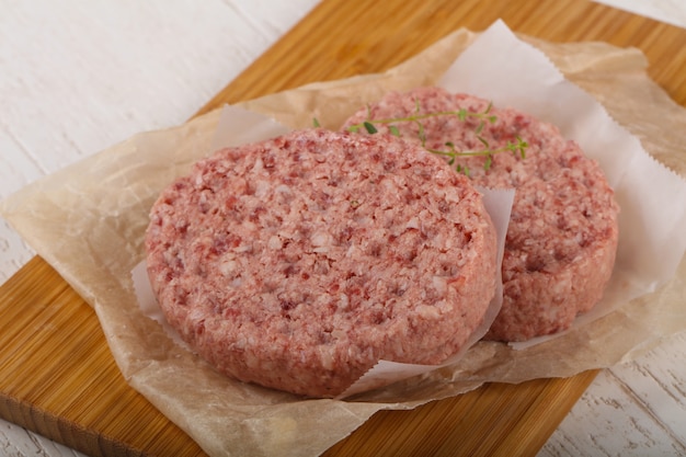 Raw pork cutlets