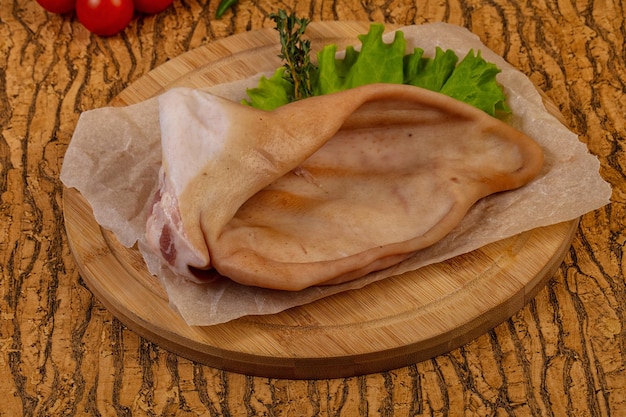 Raw pork ear