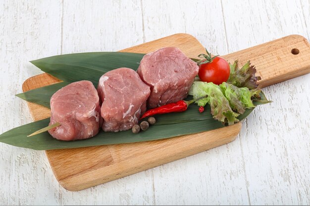 Raw pork fillet mignon