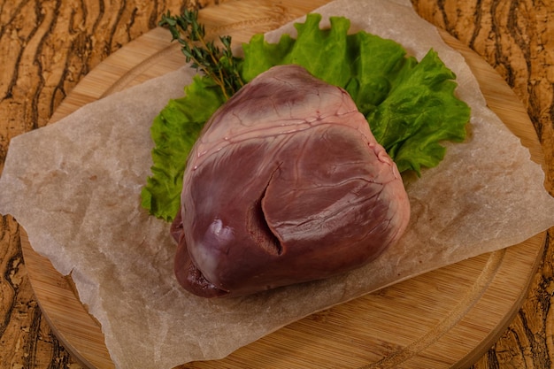 Raw pork heart