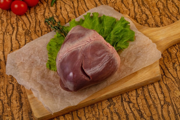 Raw pork heart