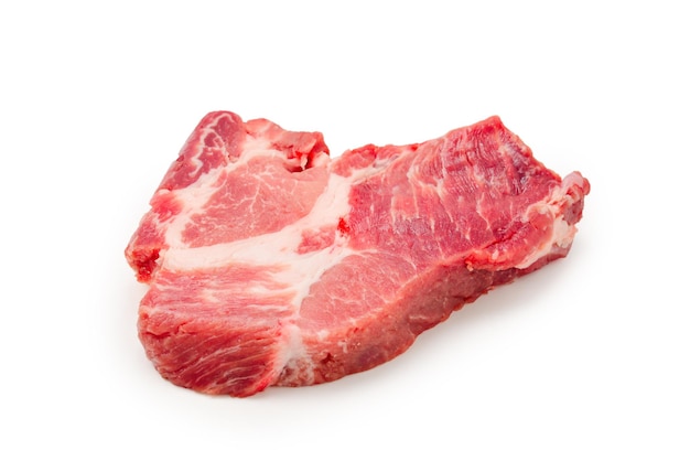 Raw pork isolated on white background