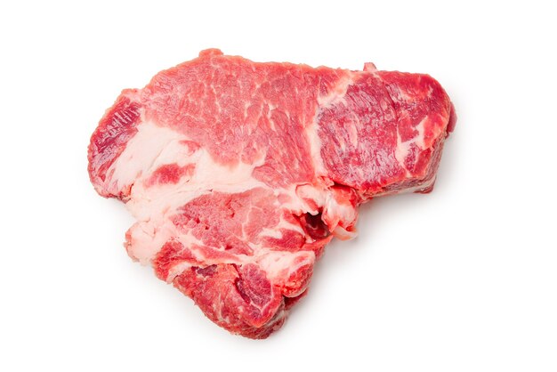 Raw pork isolated on white background.