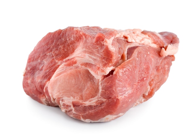 Raw pork isolated on a white background