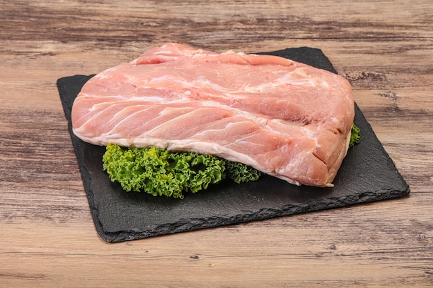 Raw pork loin for cooking