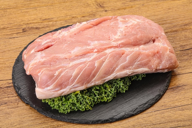 Raw pork loin for cooking