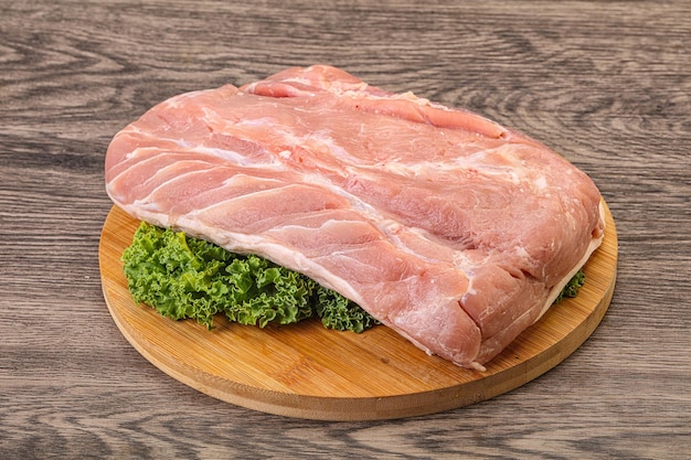 Raw pork loin for cooking