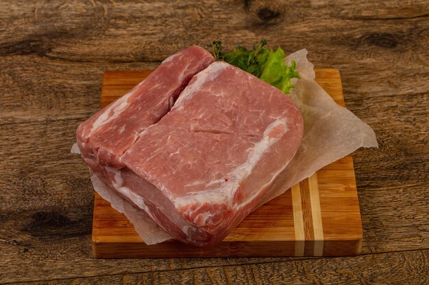 Raw pork meat for baking