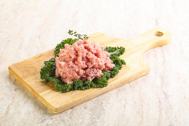 Raw pork minced meat for cooking