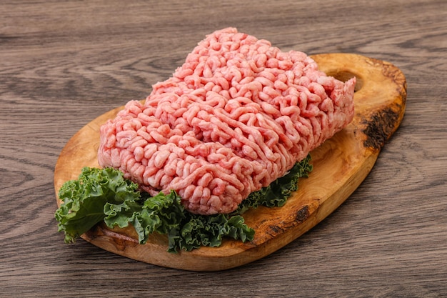 Raw pork minced meat for cooking