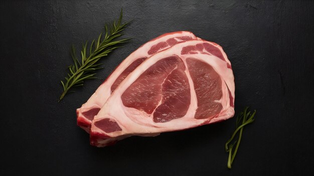 Raw pork rib chop steak