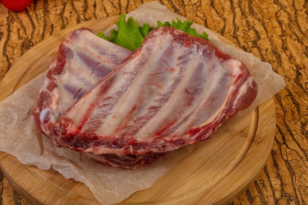 Raw pork ribs