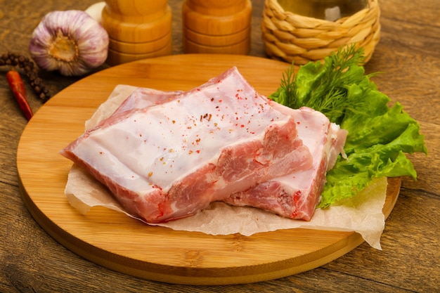 Raw pork ribs