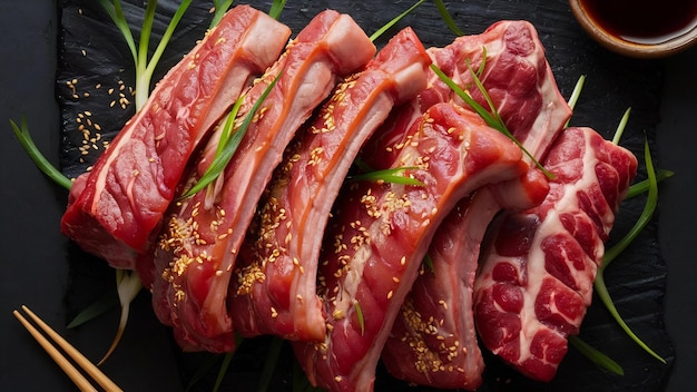 Raw pork ribs