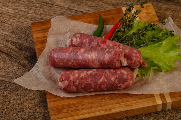 Raw pork sausages