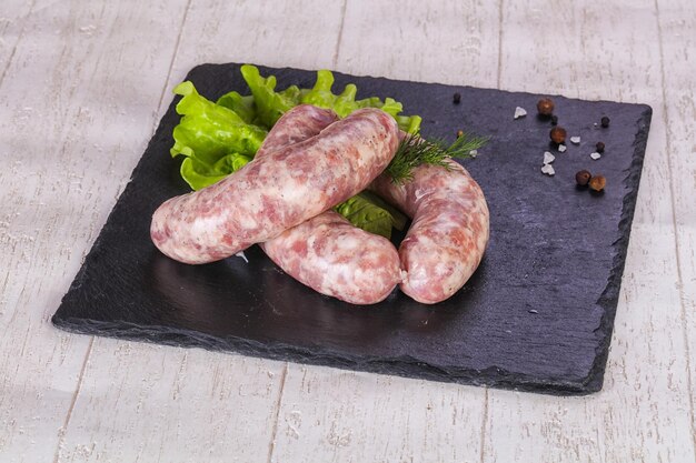 Raw pork sausages