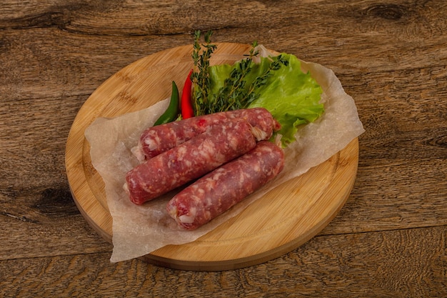 Raw pork sausages