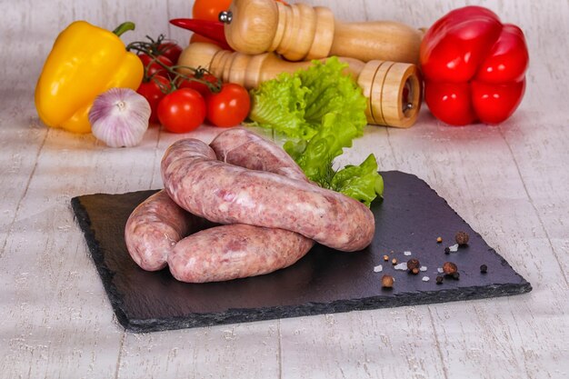 Raw pork sausages