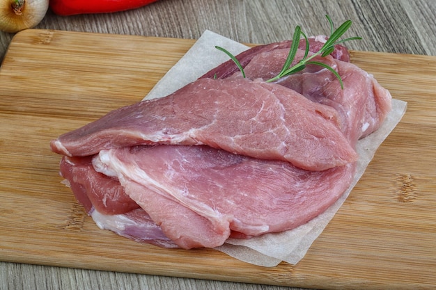 Raw pork Schnitzel