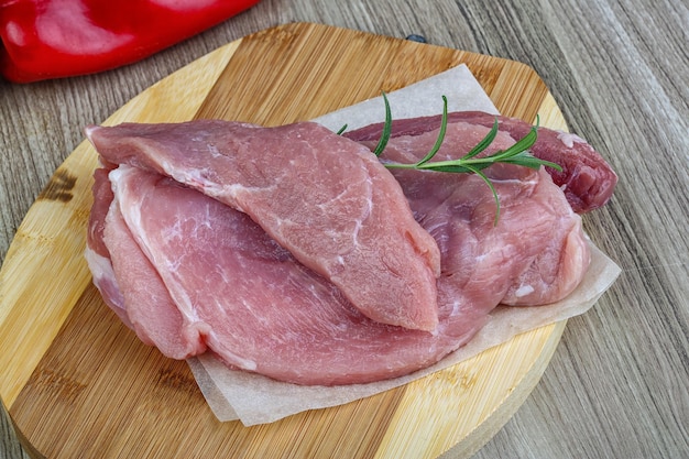 Raw pork Schnitzel