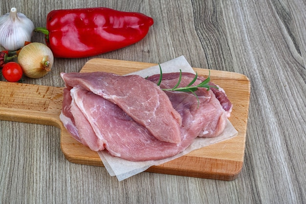 Raw pork Schnitzel