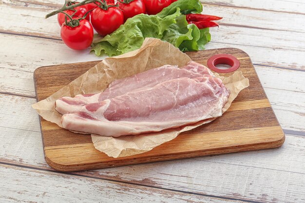 Raw pork steak for grill