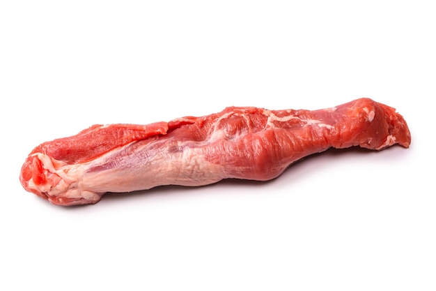 Raw pork tenderloin isolated on a white background