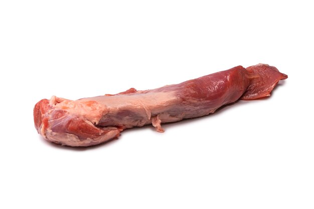 Raw pork tenderloin isolated on a white background