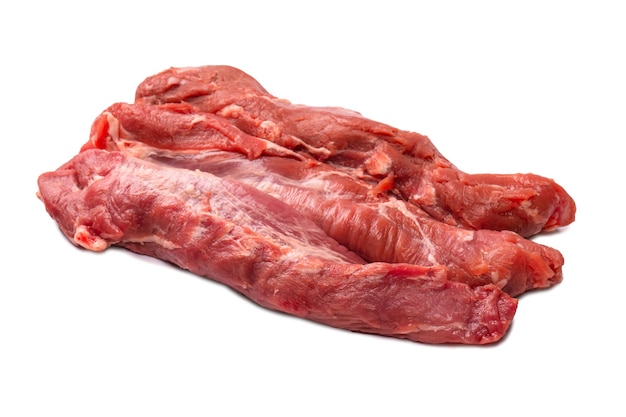 Raw pork tenderloin isolated on a white background