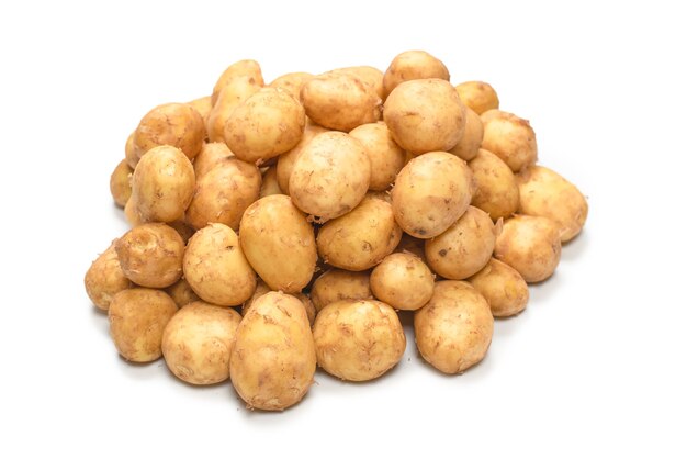 Raw potato isolated on a white surface