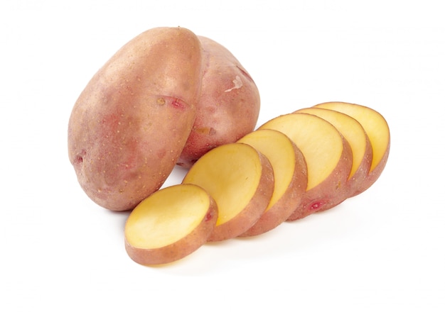 Raw potato with slices