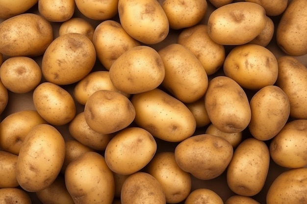 Raw potatoes background with AI generated