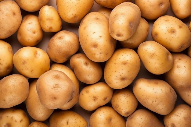 Raw potatoes background with AI generated