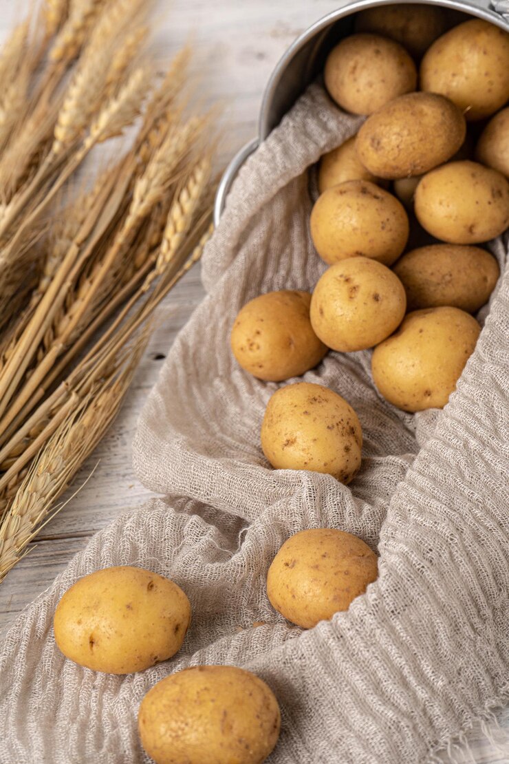 Raw Potatoes for garden salad