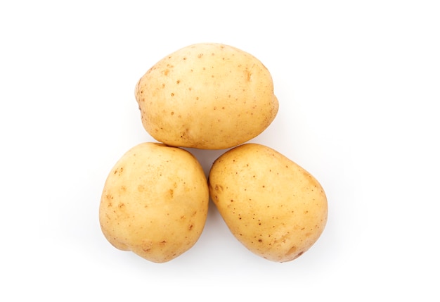 Raw potatoes isolated