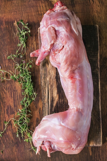 Raw rabbit with vegetables