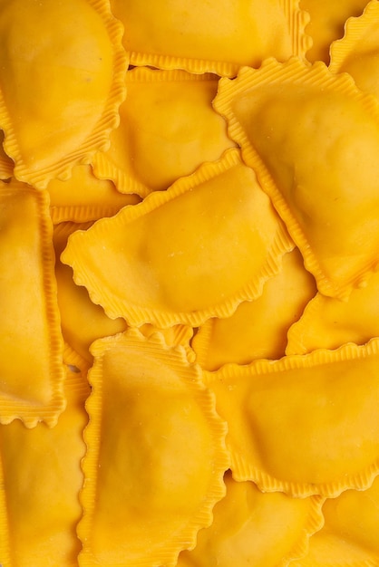 Raw ravioli as a background Healthy italian food