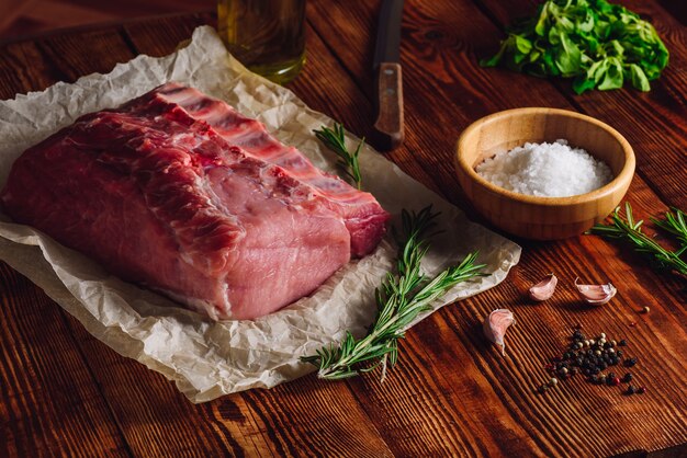 Raw Ribs with Some Spices