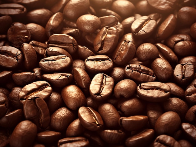 Raw Roasted Coffee Beans Photo Background AI Generated