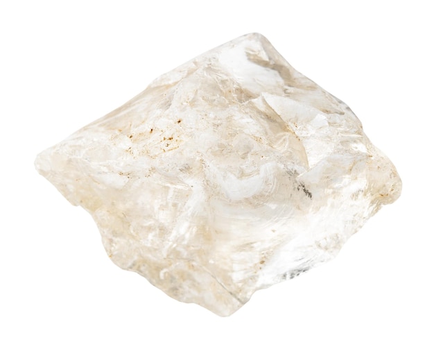 Photo raw rock quartz mineral isolated on white