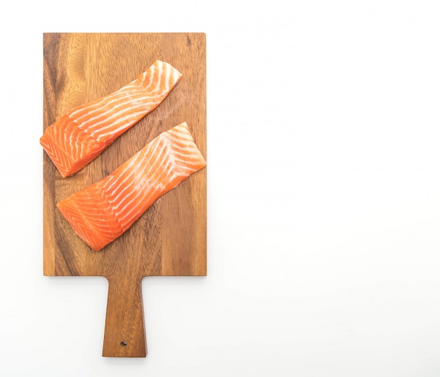 Raw salmon fillet 