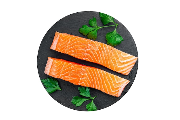 Фото Сырая лосось свежая красная рыба здоровое питание приготовление пищи еда закуска на столе копировать пространство еда
