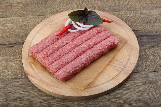 Raw sausages for grill