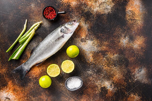 Raw seabass with spices and herbs