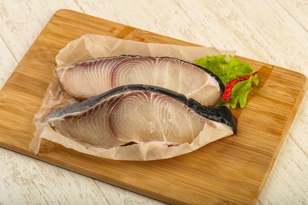 Raw shark steak