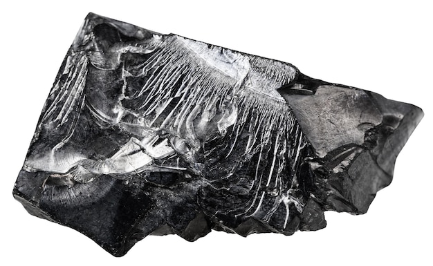 Raw shungite stone isolated on white